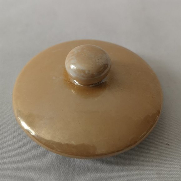 Vintage Peach Lusterware Cream & Sugar Bowl w/ Lid Made in Japan Hand-painted - Picture 4 of 5